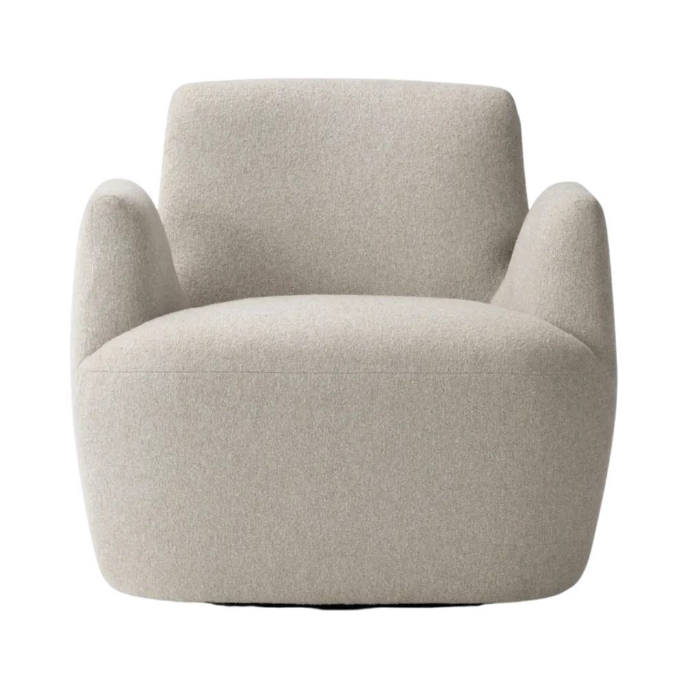 Reed Swivel Chair — Crete Pebble Upholstery